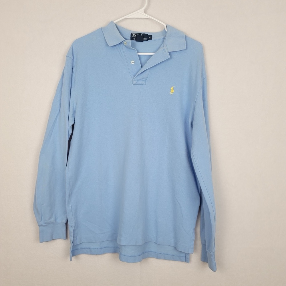 Polo Ralph Lauren Med Light Blue Long Sleeve Shirt 100% Cotton